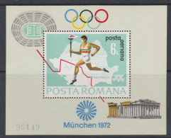 Roumanie 1972 BL 94 ** JO De Munich  - Blokken & Velletjes