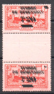 MARTINIQUE** Dimension DOUBLE SURCHARGE N°21a De 1944 En Paire Inter Panneau Fiscal Fiscaux Rarissime - Ungebraucht