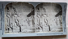 Egypte - Dendarah Sculptures De Cléopâtre - Photo Stéréoscopique Keystone TBE - Stereo-Photographie