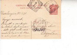 ITALIA 1911- Intero Postale  Da  Casalonguida Ad Aquila - Postwaardestukken