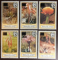 Swaziland 1984 Flowers Surcharges Set MNH - Other & Unclassified