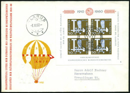 SCHWEIZ BUNDESPOST Bl. 17 BRIEF, 1960, Block Pro Patria Auf Ballonflugbrief Der Flüchtlingshilfe, Pracht - Covers & Documents