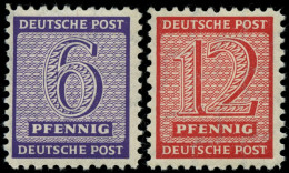 WEST-SACHSEN 121,123X **, 1945, 6 Und 12 Pf. Versuchszähnung, 2 Prachtwerte, Mi. 40.- - Altri & Non Classificati