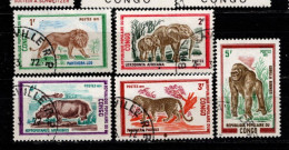 - CONGO - 1972 - YT N° 318 / 322 - Oblitérés -  Animaux Sauvages - Usados