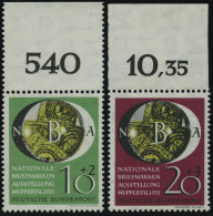 BUNDESREPUBLIK 141/2 **, 1951, NBA Vom Oberrand, Pracht, Mi. (90.-) - Unused Stamps