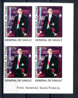 Thème Général De Gaulle - Tchad Yvert 328 Bloc De 4 Neuf Et Non Dentelé - T 1468 - De Gaulle (Général)