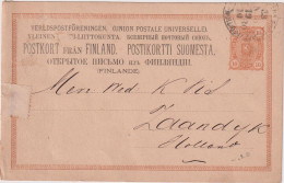 * FINLAND (Russian Government) > 1880 POSTAL HISTORY > 10p Stationary Card To Zaandyk, Holland Via St Petersburg - Briefe U. Dokumente