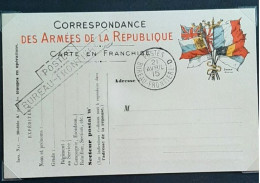 Carte En Franchise POSTES BUREAU FRONTIERE   D    21 AVRIL 1915 - WW I