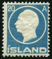 ISLAND 71 *, 1012, 20 A. König Frederik VIII, Falzreste, Pracht, Mi. 40.- - Altri & Non Classificati