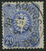 Dt. Reich 42ba O, 1885, 20 Pf. Lebhaftultramarin, Pracht, Gepr. Wiegand, Mi. 40.- - Gebraucht