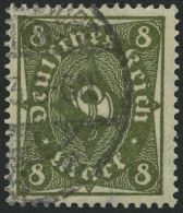Dt. Reich 229W O, 1922, 8 M. Magere 8, Walzendruck, Pracht, Gepr. Peschl, Mi. 36.- - Used Stamps