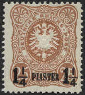 DP TÜRKEI 4Na *, 1891, 11/4 PIA. Auf 25 Pf., Nachdruck, Falzreste, üblich Gezähnt Pracht, Mi. 50.- - Deutsche Post In Der Türkei