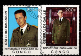 - CONGO - 1977 - YT N° 476 / 477 - Oblitérés -  Personnalités - Usados