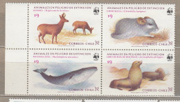 CHILE 1984 Antarctic Fauna Animals WWF MNH(**) Mi 1066-1069 #Fauna871 - Unused Stamps