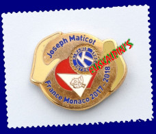 Pin's Kiwani's Club, France Monaco, Gouverneur Joseph MATICOT, Chouette, Owl, Hibou - Associations