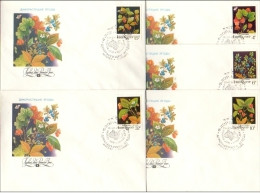 Russia USSR 1982 FDC X5 Wild Berries, Berry Plants Flora - FDC