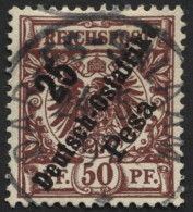 DEUTSCH-OSTAFRIKA 10 O, 1896, 25 P. Auf 50 Pf. Lebhaftrötlichockerbraun, Pracht, Mi. 34.- - Afrique Orientale