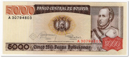 BOLIVIA,5 000 PESOS,1984,P.168,UNC - Bolivië