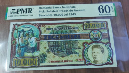 Copy Of The Romanian 10.000 Lei 1943 Banknote Project On Paper With Watermark And UV - Roemenië