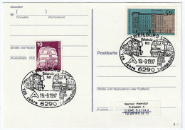 WEILBURG Bahnhofs-fest 19.09.1987 Postcard, Railway Theme, 2 X Occasional Stamps - Postales - Usados