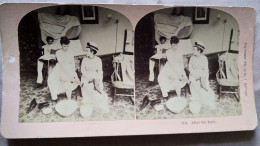 Photo Stéréoscopique Fantaisie  Jeunes Femmes Après La Toilette - 1892 Kilburn BE - Photos Stéréoscopiques