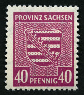 PROVINZ SACHSEN 84Xa **, 1945, 40 Pf. Dkl`lilarosa, Wz. 1X, Pracht, Gepr. Schulz, Mi. 40.- - Other & Unclassified