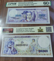 Copy Of The Romanian100.000 Lei 1946  Banknote Project On Paper With Watermark And UV - Roumanie