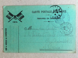 Republique Francais France - Aubusson Ww1 Wk1 Premiere Guerre Carte En Franchise 1914 - Covers & Documents