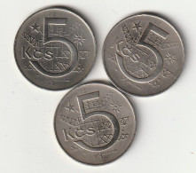 5 KORONA  3X    TSJECHOSLOWAKIJE /198/ - Czechoslovakia