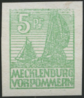 MECKLENBURG-VORPOMMERN 32xb **, 1946, 5 Pf. Mittelgrün, Kreidepapier, Pracht, Gepr. Kramp, Mi. 240.- - Other & Unclassified