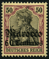 DP IN MAROKKO 28 *, 1905, 60 C. Auf 50 Pf., Ohne Wz., Falzreste, Pracht, Mi. 26.- - Deutsche Post In Marokko