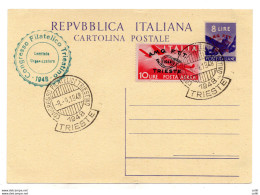 Trieste A -C.P. Lire 8 Congresso Filat. Triestino N.C9 Usata Ann. Speciale - Nuevos