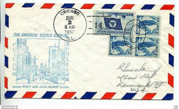 Pan Am Primo Volo Chicago/Roma Del 2.6.57 - Poste Aérienne