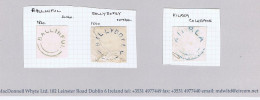 Ireland Undated Circular Receiving House Type 4B For BALLINFUL, BALLYBOFEY And KILREA On Small Pieces - Voorfilatelie