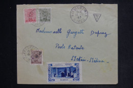 MAROC - Taxes Sur Enveloppe Pour Meknès ( Poste Restante) En 1943 - L 152773 - Brieven En Documenten