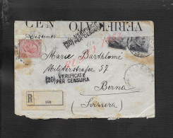 MILITARIA ITALIE LETTRE CENSURE MILITAIRE DE 1916 GRANDE GUERRE EN R SUR TIMBRE DIVERS GRIFFE MILANO CACHET BERN SUISSE - Military Mail (PM)