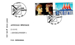 SAN MARINO - 1992 Partecipazione All'esposizione Filatelica SINDELFINDEN Su Busta Serenissima - 870 - Exposiciones Filatélicas