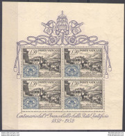 1952 Vaticano,  Foglietto "Centenario Primi Francobolli" - BF 1 - MNH** - Blokken & Velletjes