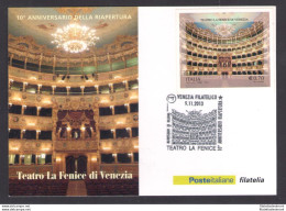 2013 Repubblica Italiana, "Teatro Fenice" - Non Dentellato - Non Fustellato  , N - Abarten Und Kuriositäten