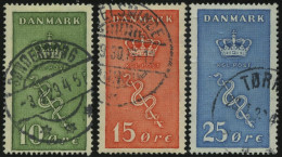DÄNEMARK 177-79 O, 1929, Kampf Gegen Den Krebs, Prachtsatz, Mi. 50.- - Usado