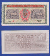 Lotteria Di Merano Lottery Loterie Billet 1936 Biglietto 12 Lire Ticket - Billets De Loterie