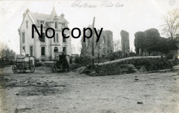 CARTE PHOTO ALLEMANDE - AMBULANCE DEVANT LE CHATEAU DE PRESLES PRES DE LIERVAL - LAON AISNE GUERRE 1914 1918 - Oorlog 1914-18