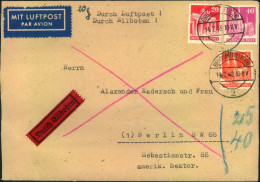 1949, Luftpost-Eilbrief Ab "BRUNSBÜTTELKOOG" Nach West-Berlin - Lettres & Documents