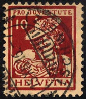 SCHWEIZ BUNDESPOST 132 O, 1916, 10 C. Pro Juventute, Normale Zähnung, Pracht, Mi. 90.- - Oblitérés