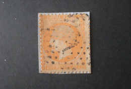 FRANCIA FRANCE 1862 NAPOLEONE III 40 CENT ORANGE YVERT N.23 FRAGMANT OBLITERE 7 ABRIES - 1862 Napoléon III.