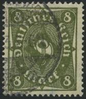 Dt. Reich 229W O, 1922, 8 M. Magere 8, Walzendruck, Pracht, Gepr. Peschl, Mi. 36.- - Usados