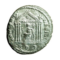Roman Coin Maxentius Follis AE25mm Head / Hexastyle Temple Roma 03959 - L'Empire Chrétien (307 à 363)
