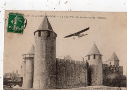 L'AVIATION A CARCASSONNE LA CITE VEDRINE AU-DESSUS DU CHATEAU - Carcassonne