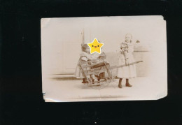 Photographie Originale - Ancienne - Enfants Tirant Une Charrette Peugeot - Other & Unclassified