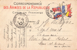 Carte Correspondance Franchise Militaire Cachet 1914 Famille Lantenois Pharmacie Brie Comte Robert - 1. Weltkrieg 1914-1918